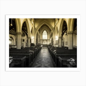 Church interior UK Christianity Art Print