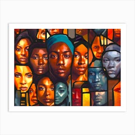 Mosaic Of Faces Art Print