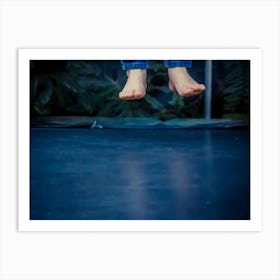 Legs Floating In The Air After Jumping On The Trampoline Art Print