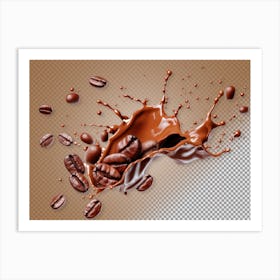 Coffee Splash On Transparent Background Art Print