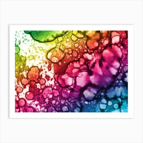 Watercolor Abstraction A Rainbow Of Raindrops 5 Art Print