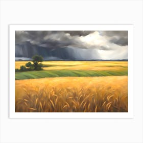 Stormy Wheat Field Abstract 4 Art Print