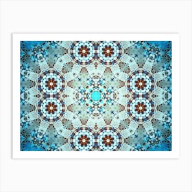 Blue Star Abstract Pattern 2 Art Print