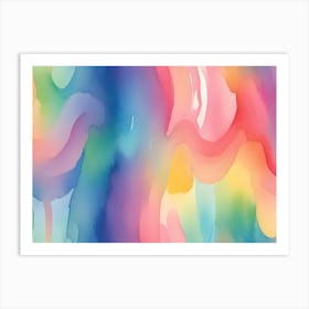 An Abstract Image Of A Colorful, Gradient Pattern With Flowing, Wave Like Lines Art Print