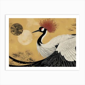 Japanese Red Crowned Crane Art Print