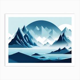 Arctic Landscape, vector art Art Print