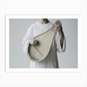 Man Holding A Lute Art Print