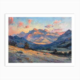 Western Sunset Landscapes Rocky Mountains 1 Art Print