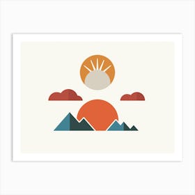 Sunrise And Mountains Art Print