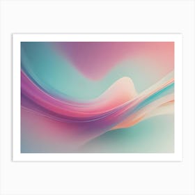 Abstract Image Of Flowing, Colorful, Pastel Waves With A Blurred Background Art Print