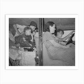 Migrants Packed Into Their Automobile Near Muskogee, Oklahoma, Muskogee County By Russell Lee Art Print