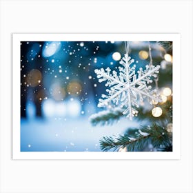 Abstract Decoration Of A Snowflake Structure Dominated By A Sparkling Excessively Blinding Whitenes (7) Art Print