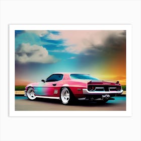 Pink Sports Car Art Print