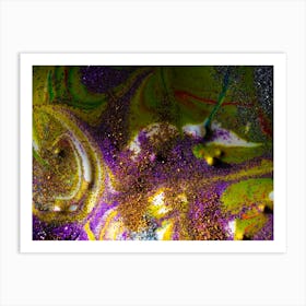 Purple And Gold Swirls 1 Art Print