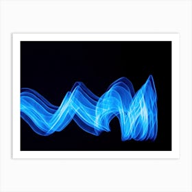 Glowing Abstract Curved Lines 11 Art Print