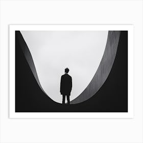 Man Standing On A Bridge Art Print