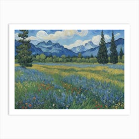 Wildflowers In The Meadow Serenity in the Mountain Meadow Art Print