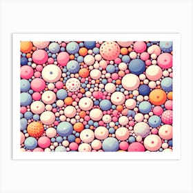 Bold Patterns and Shapes  Contemporary Design pastel  Art Print