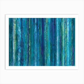 Blue And Green Stripes 1 Art Print