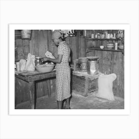 Woman Living On Farm Near Jefferson, Texas, Preparing Dinner By Russell Lee Art Print