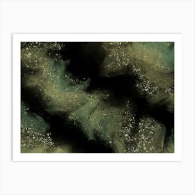 Fluid Abstract Art with Metallic Accents Art Print