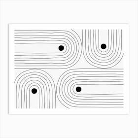 Abstract Black And White Drawing 1 Art Print