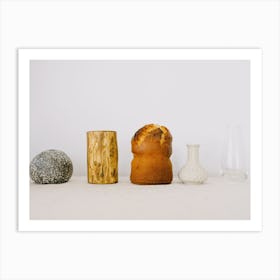 Vases And Bread Art Print