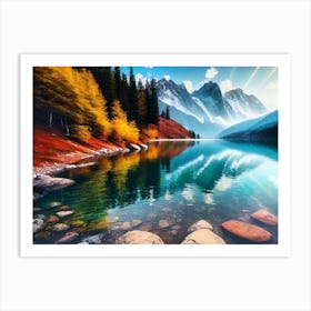 Mountain Lake In Autumn 7 Art Print