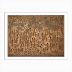 Cave picture of an ancient war Art Print