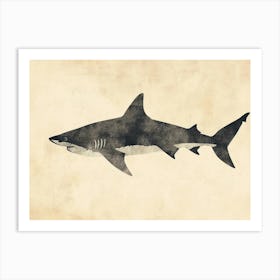 Grey Shark Silhouette 4 Art Print