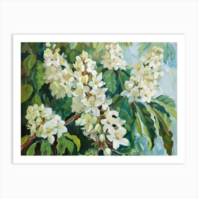 White Blossoms 3 Art Print