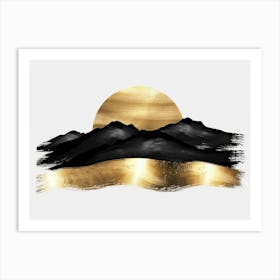 Gold And Black Mountains 12 Art Print