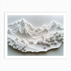 Beautiful Mountain 3d 1 Art Print