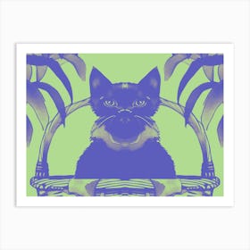 Cats Meow Pastel Green 1 1 Art Print