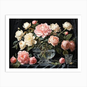 Peonies In A Vase Art Print