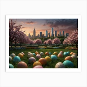 Easter Eggs In The Park 1 Art Print