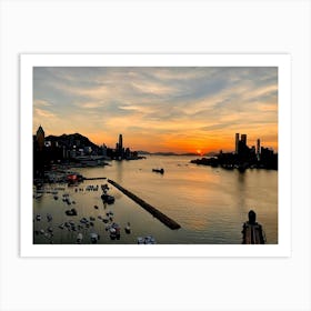 Sunset at Victoria Harbour, Hong Kong Art Print