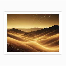 Rolling Golden Hills Bathed In Soft Light With A Sprinkle Of Glittering Dust, Creating A Serene And Enchanting Landscape Art Print