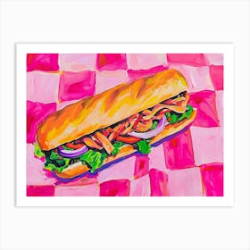 Bahn Mi Pink Checkerboard 1 Art Print