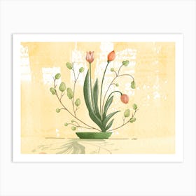 Tulips Ikebana 2 Art Print