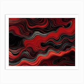 Abstract Painting, Black and Red Psychedelic Art Print