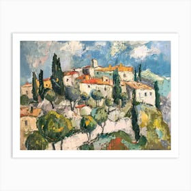 Vibrant Hills Painting Inspired By Paul Cezanne Art Print