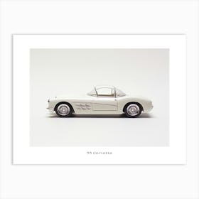 Toy Car 55 Corvette White Poster Art Print