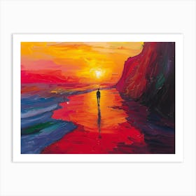 Sunset On The Beach Art Print