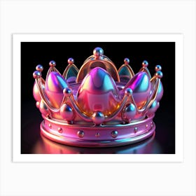 Pink Crown With Gemstones Art Print