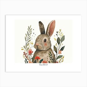 Little Floral Rabbit 2 Poster Art Print