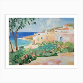 Mediterranean Coastal With Lush Flora Art Print