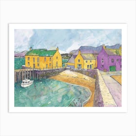 Harbour in Wales Art Print