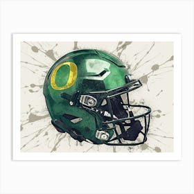 Oregon Ducks NCAA Helmet Poster Art Print