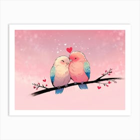 Birds On A Branch 3 Art Print